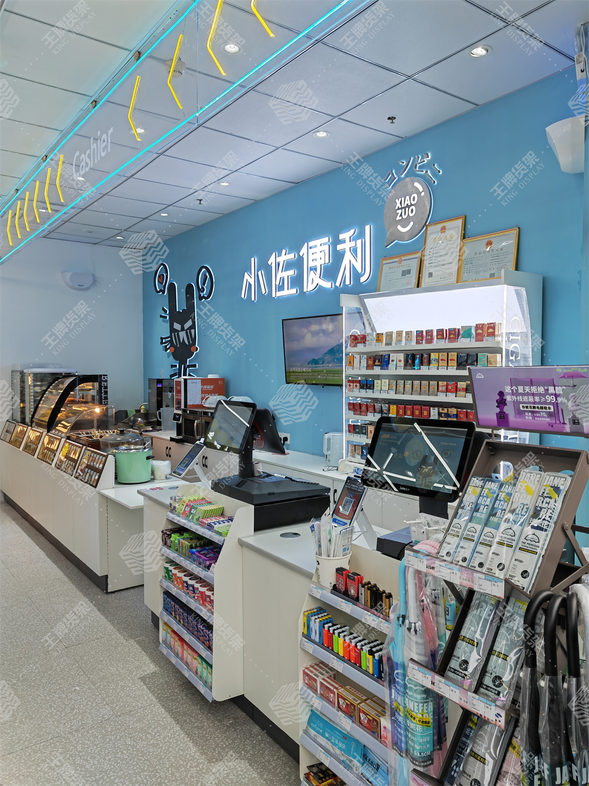 便利店货架，便利店设计，王牌货架，货架